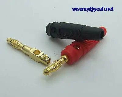 

DHL/EMS 500PCS Gilded 4mm Banana Plug Red & Black 54mm Long for BINDING POST Test Probe-A7