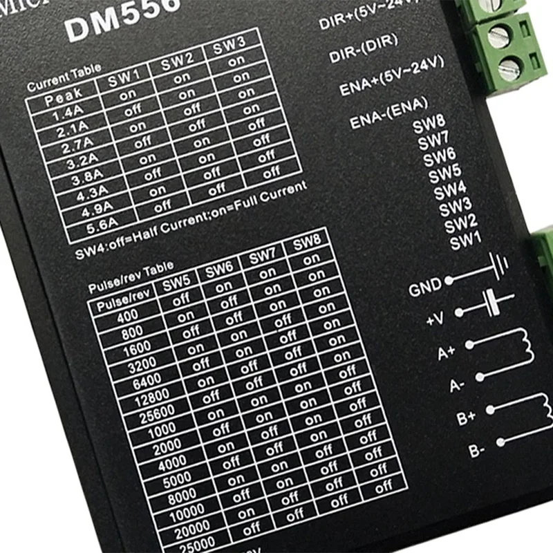 3 шт. DM556 драйвер шаговый двигатель 2 фазы 5.6A для 57 86 шаговый двигатель контроллер цифровой NEMA17 NEMA23 NEMA34 шаговый двигатель
