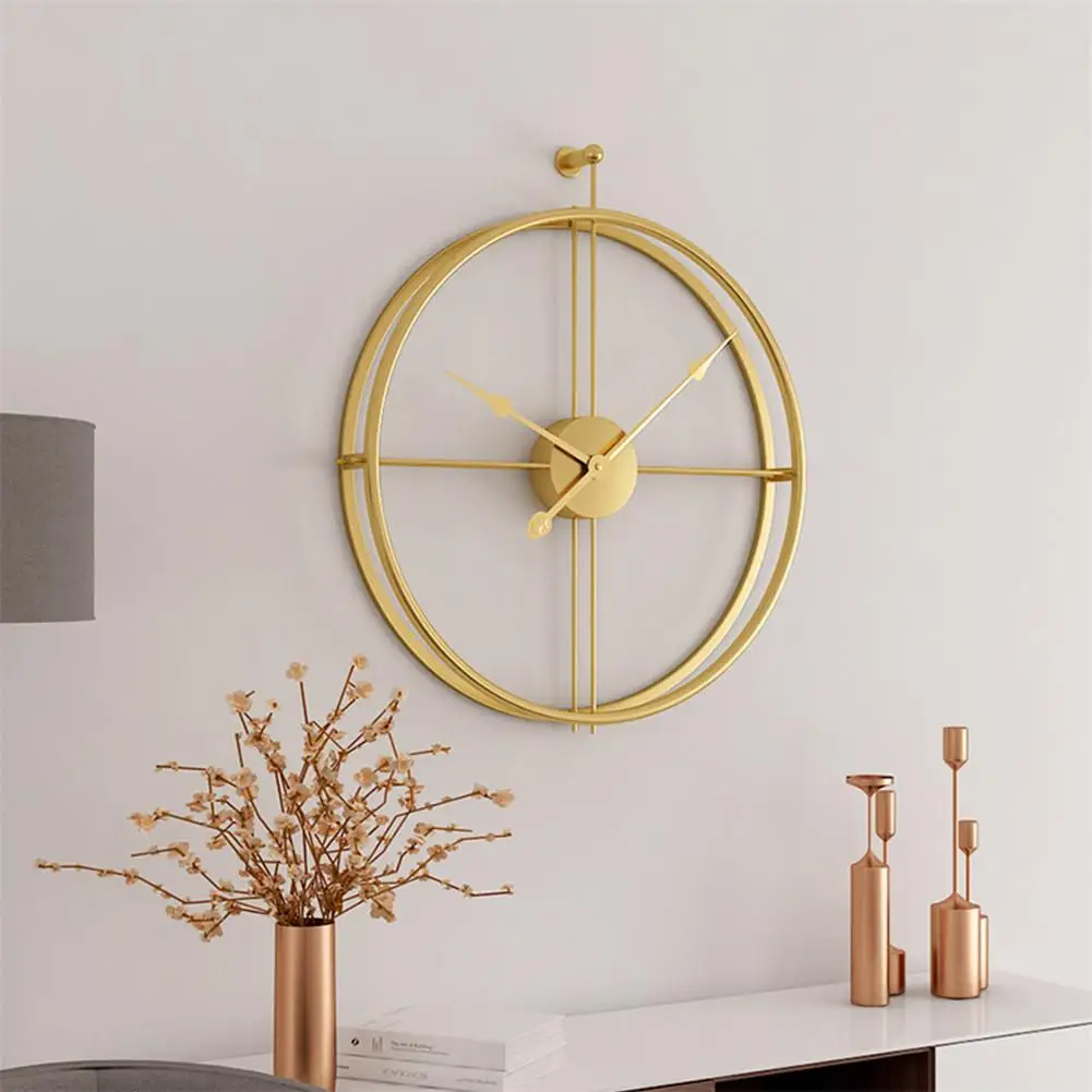 

49CM Large Country Style Metal Wall Clock Double Layer Iron Frame Mute Watch For Modern Home Livingroom Hotel Decor Gifts Europ