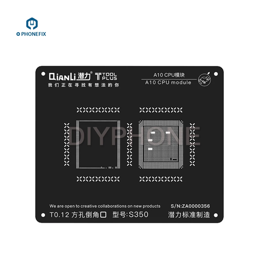Трафарет Qianli 3D BGA черный для ремонта процессора iPhone A7 A8 A9 A10 A11 оловянная пластина