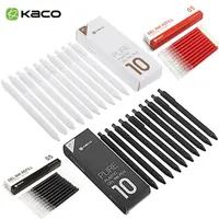 10pcs/set KACOGREEN  Sign pen 0.5mm ABS Plastic Smooth Gel Ink Pen For Student Worker Use For Home/School/Kaco Refills