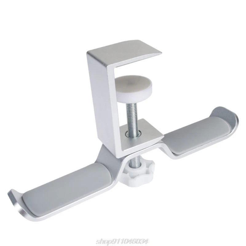 Aluminium Alloy Headphone Holder Headset Bracket Hanger Metal Wall Clamp Hook Rotatable Double Earphone N19 20 Dropshipping