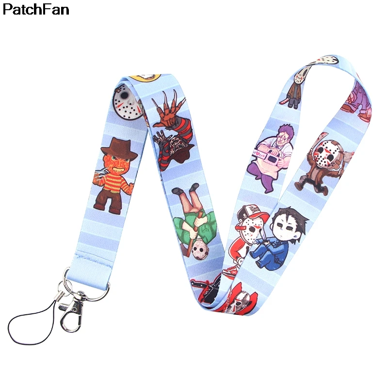 Patchfan Friday the 13th horror брелок с символом ремешок лямки на шею Ткань id Держатели значков Ожерелье Аксессуар A2541