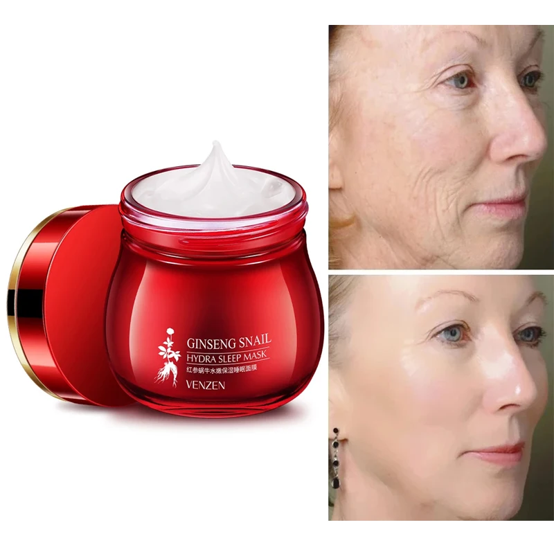 Ginseng Snail Sleeping Face Mask Moisturizing Nourishing Hydration No