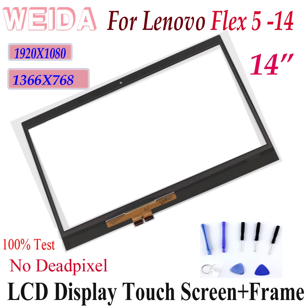 WEIDA Touch For lenovo Flex 5-14 14 Touch Screen Digitizer Panel for lenovo Yoga 520 14 flex 5 14 touch screen Replacement