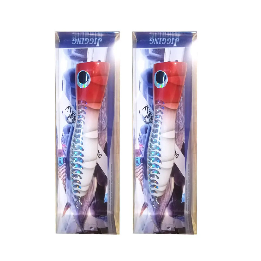 AS Boat Fishing Swimbait Popper Wood Bait Big Game Topwater Tuna Lure 75g120g Treble Hook Artificial Bait Leurre Cast Crankbait