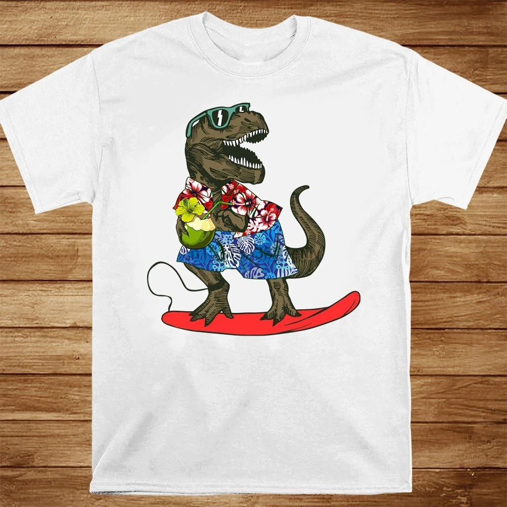 Забавная футболка Saurus T Rex из гавайской ткани для летнего отпуска |