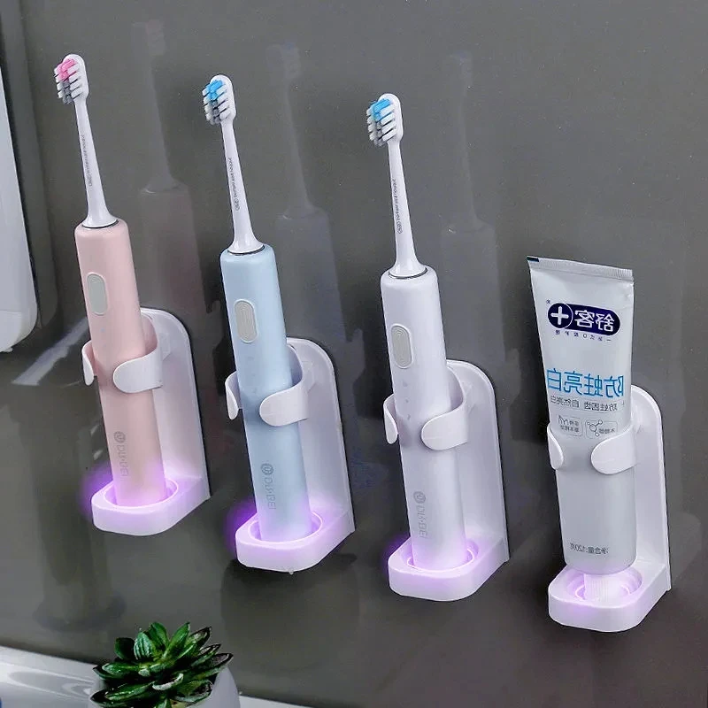 

Electric Toothbrush Holder Traceless Stand Rack Bathroom Adapt 90% Electric Toothbrush Holder Wall-Mounted Bathroom Accessories