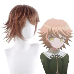 Chihiro – perruque Fujisaki Danganronpa: Trigger Happy Havoc, perruques courtes de Cosplay, perruques synthétiques brunes résistantes à la chaleur 