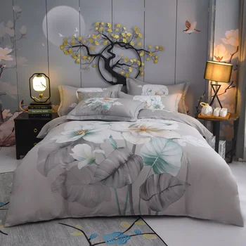 

Tulip Lily Floral 100% Cotton Super Soft Bedding set Vibrant Flowers Comforter Cover Flat Bed sheet Duvet Cover Pillowcases