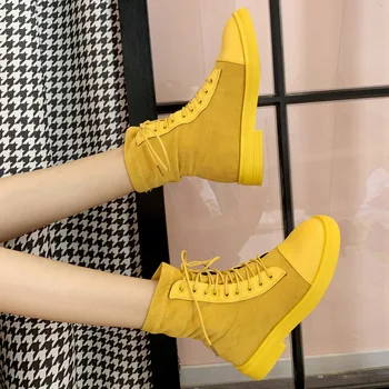 

2019 autumn new Martin boots women fashion simple solid color suede comfortable casual boots