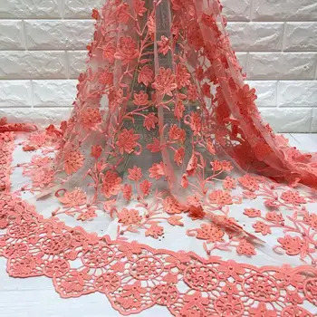 

2019 High Quality Milk Silk Lace Fabric Latest African Dry Beaded Lace Fabric With Stones For Nigerian Dress French Mesh Lace