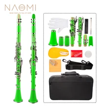 Naomi Professional Falling Tune B 17 ключ кларнет ABS Комплект для кларнета W/кларнет+ тростники+ ремень+ чехол+ компоненты для студента зеленый