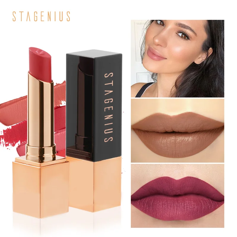 

STAGENIUS Matte Lipstick Moisturizer High Pigment Long Lasting Makeup Sexy Beauty Lips For Lady Lipstick Cosmetic