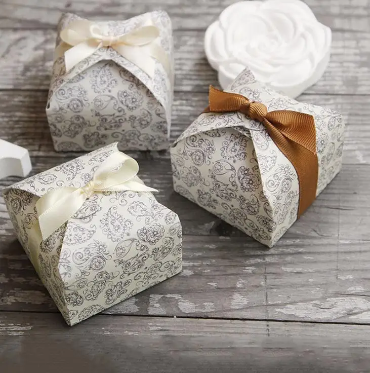 2 шт. креативные подарочные коробки с цветочным принтом и геометрическим