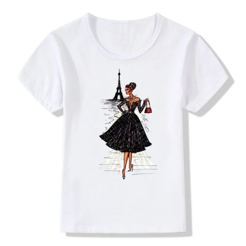 

Fashion T Shirt Children Summer Clothing Design Print Tshirt Kids Girls Boys Casual White Tops CT-1920