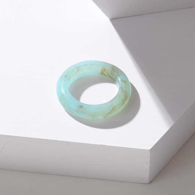 2021 New Transparent Resin Acrylic Rhinestone Colourful Geometric Square Round Rings Set for Women Jewelry Party Gifts
