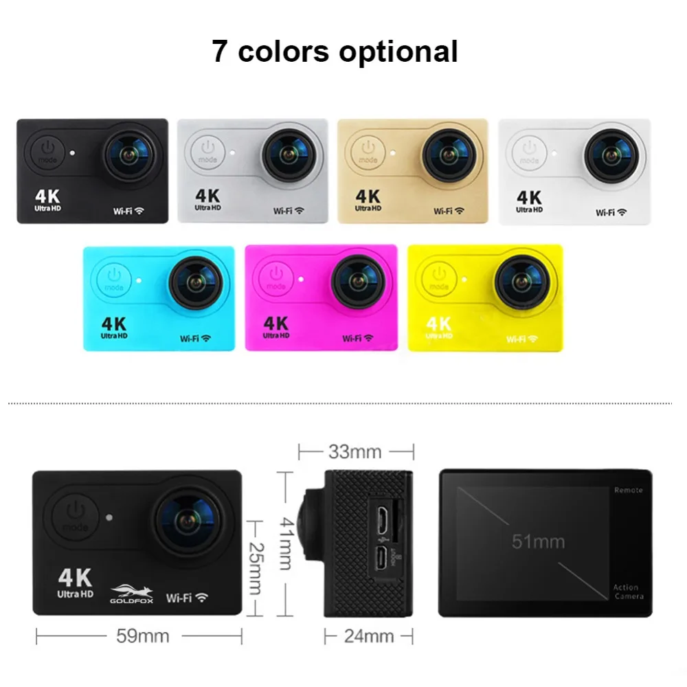 4k Sports Camera H9R Ultra HD WiFi Remote Control Action Video Camera 2.0" 170D Waterproof Sport Camcorder DVR DV Cam