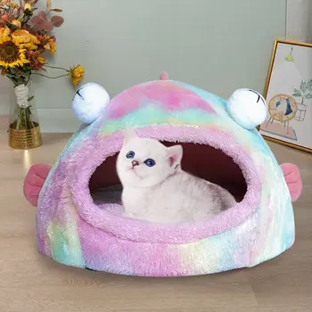 

Winter Cute Cartoon Big Eye Shape Pet Bed House Cat Dog Beds Puppy Kitten Bed Mat Warm Pet House Pet Supplies 2020