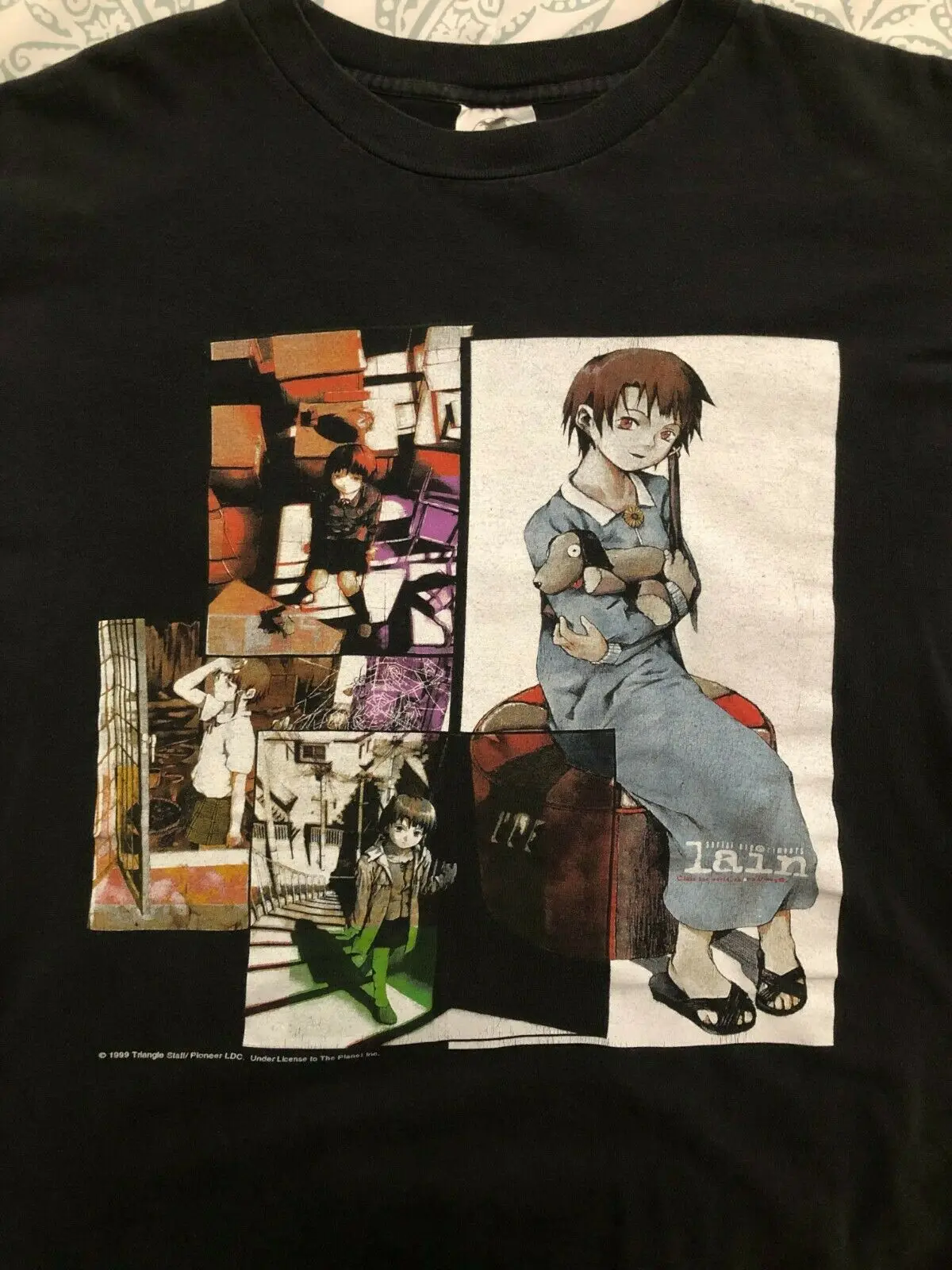 Оригинальные серийные эксперименты Lain 1999 рубашка с круглым воротником футболки с короткими рукавами футболки