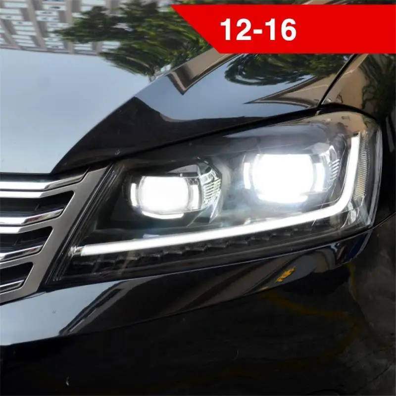 Drl Авто боковой указатель поворота светодиодные наружные дневные ходовые фары автомобильные фары в сборе 12 13 14 15 16 для Volkswagen Magotan