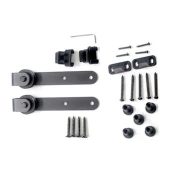 

Home Mini Sliding Barn Door Hardware Cabinet Hanging Rail Set Household Supplies