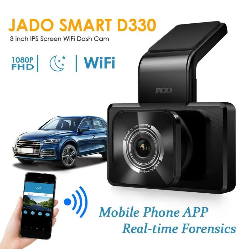 

JADO D330 Car DVR Camera D330-GD 3.0" IPS Full HD 1080P WiFi GPS Dash Cam Dual Lens G-sensor Night Vision Video Recorder Dashcam