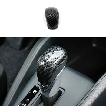 

2019 For Nissan Micra ABS Chrome/Carbon fibre Accessories Car Gear Shift Lever knob handle Cover Trim Car sticker shell