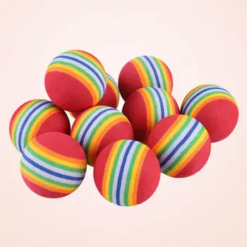 

10Pcs Rainbow Stripe EVA Foam Golf Tennis Ball Swing Practice Training