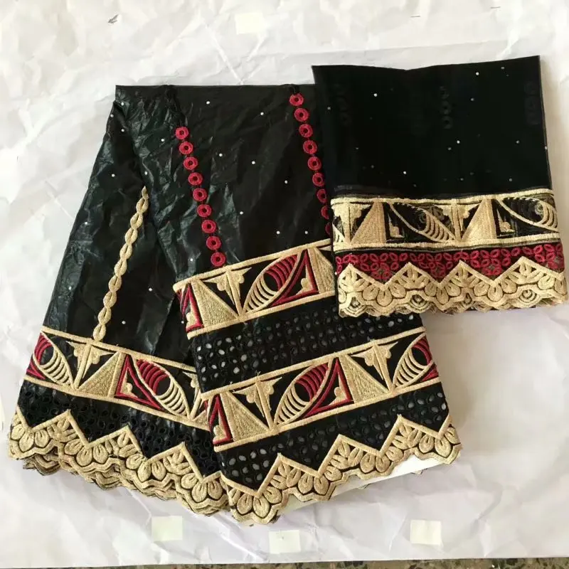 Африканская ткань кружево бассейна riche getzner bazin brode getzner guinea brocade Ткань Белая нигерийская кружевная ткань 7 ярдов/setHFZ-3