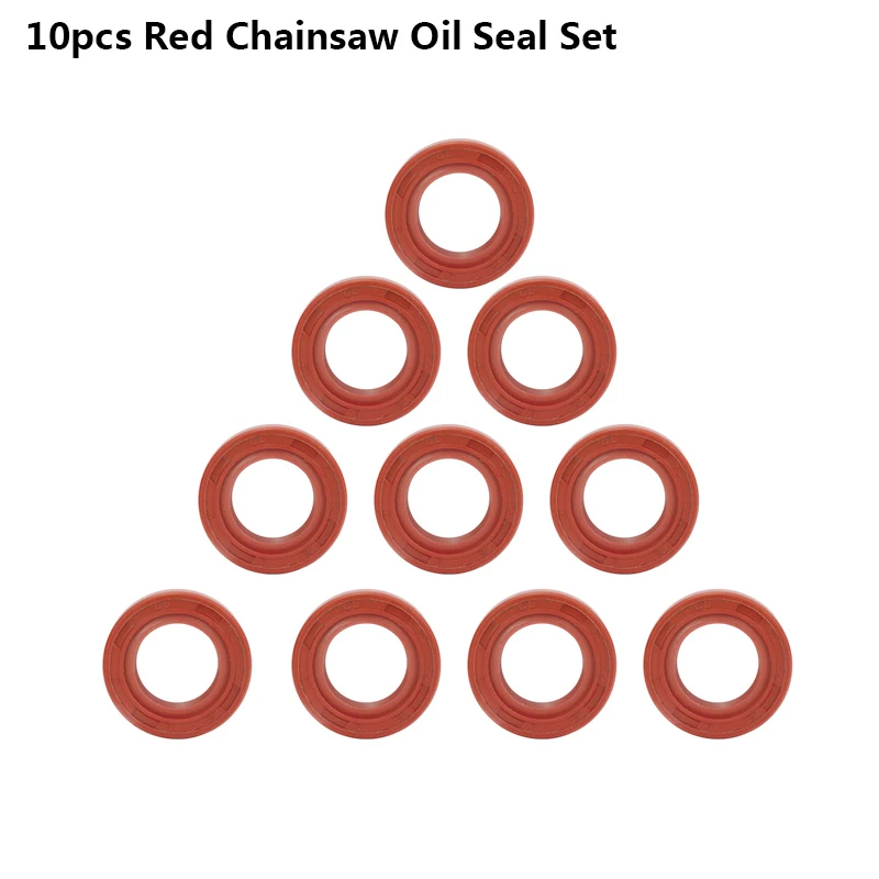 10pcs Red 10 шт. 15x25x5 мм сальник для бензопилы, пригодный для STIHL MS180 MS170 170 180 бензопилы, запасные части для инструментов, аксессуары, уплотнительное кольцо для масла - Цвет: 10pcs Red