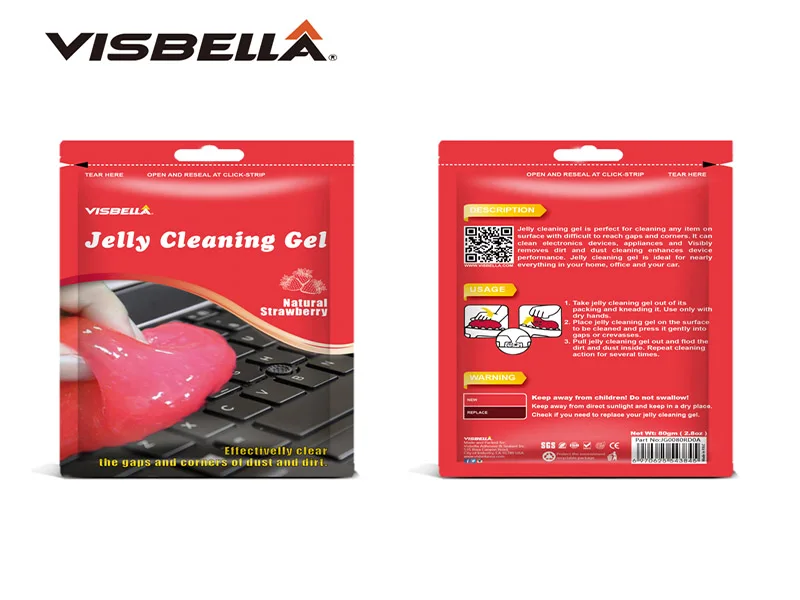 Visbella 80gm гель для очистки желе и грязи, Очищающий губки для автомобиля, Очищающий зазоры углов пыли и грязи, универсальный уход за кибер-краской - Цвет: Natural Strawberry