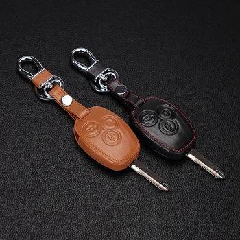 

3 button Leather key bag Car Remote Key Case Shell Cover For Renault Clio Scenic Megane Duster Sandero Captur Twingo Modus