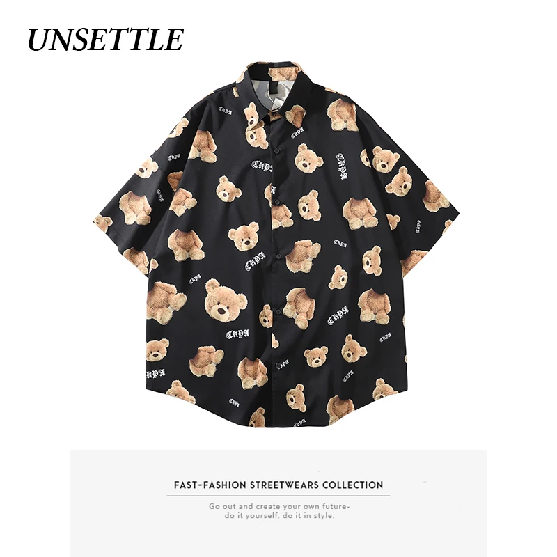 UNSETTLE 2020SS Harajuku Мужская/женская летняя уличная футболка с принтом из мультфильма