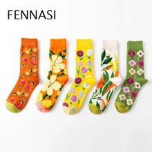 Художественные Носки с рисунком, креативные милые теплые носки унисекс для женщин и мужчин, хлопковые забавные зимние гольфы с принтом в стиле Харадзюку, FENNASI