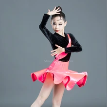 Детский танцевальный костюм для девочек, платье для латинских танцев, Современные Бальные вечерние танцевальные костюмы, Qia, танго, трико с юбкой, сценический тренировочный бархатный костюм