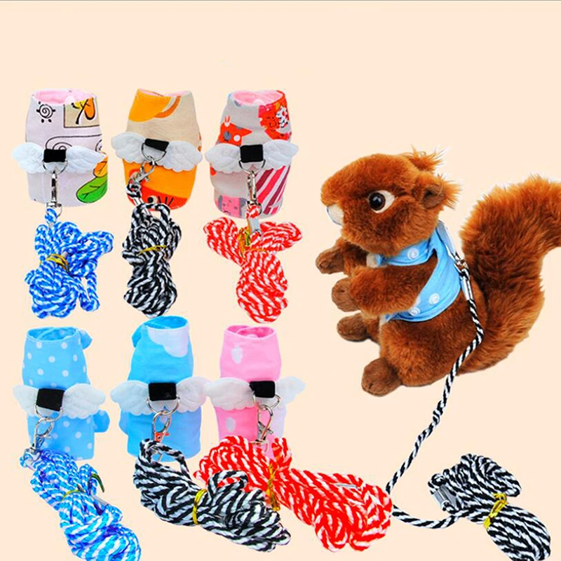 Small Pet Rabbit Hamster Bowtie Striped Star Harness Vest Leash Traction Rope For Baby Ferrets Rats Chest Strap | Дом и сад