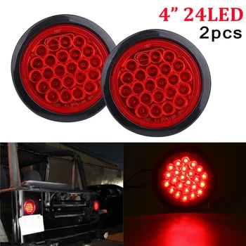 

12W Round Truck Tail Light 24LED Stop Turn Tail Brake Light Red Sealed