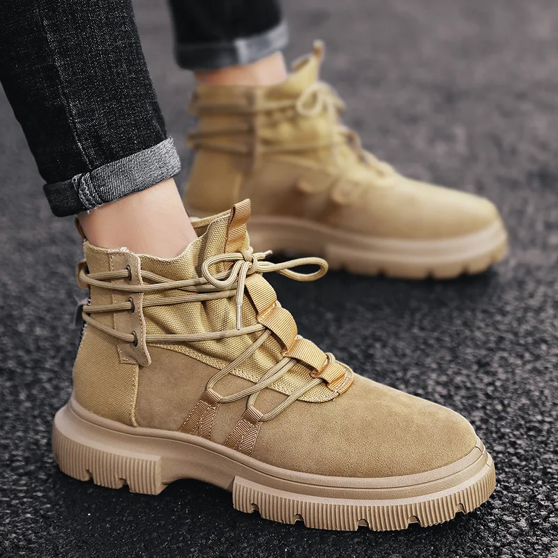 

[Combination Hot Selling] Autumn New Style zhong gao bang Men Martin Boots Super Fire Casual Versatile Workwear Fashionable Boot