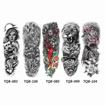 

2 Pcs Full Arm Tattoo Stickers Waterproof Temporary Cool Unisex Fake Cover Arm Art Removable Tattoos