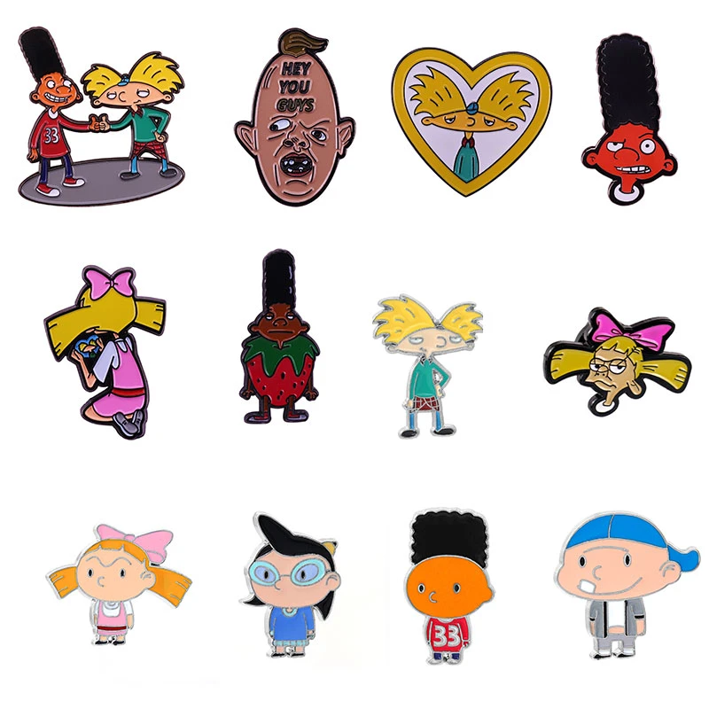 Hey, Arnold Enamel Pins Funny Anime Alloy Metal Cartoon Brooch Backpack Hat  Bag Collar Lapel Badge Fashion Jewelry Gifts|Brooches| - AliExpress
