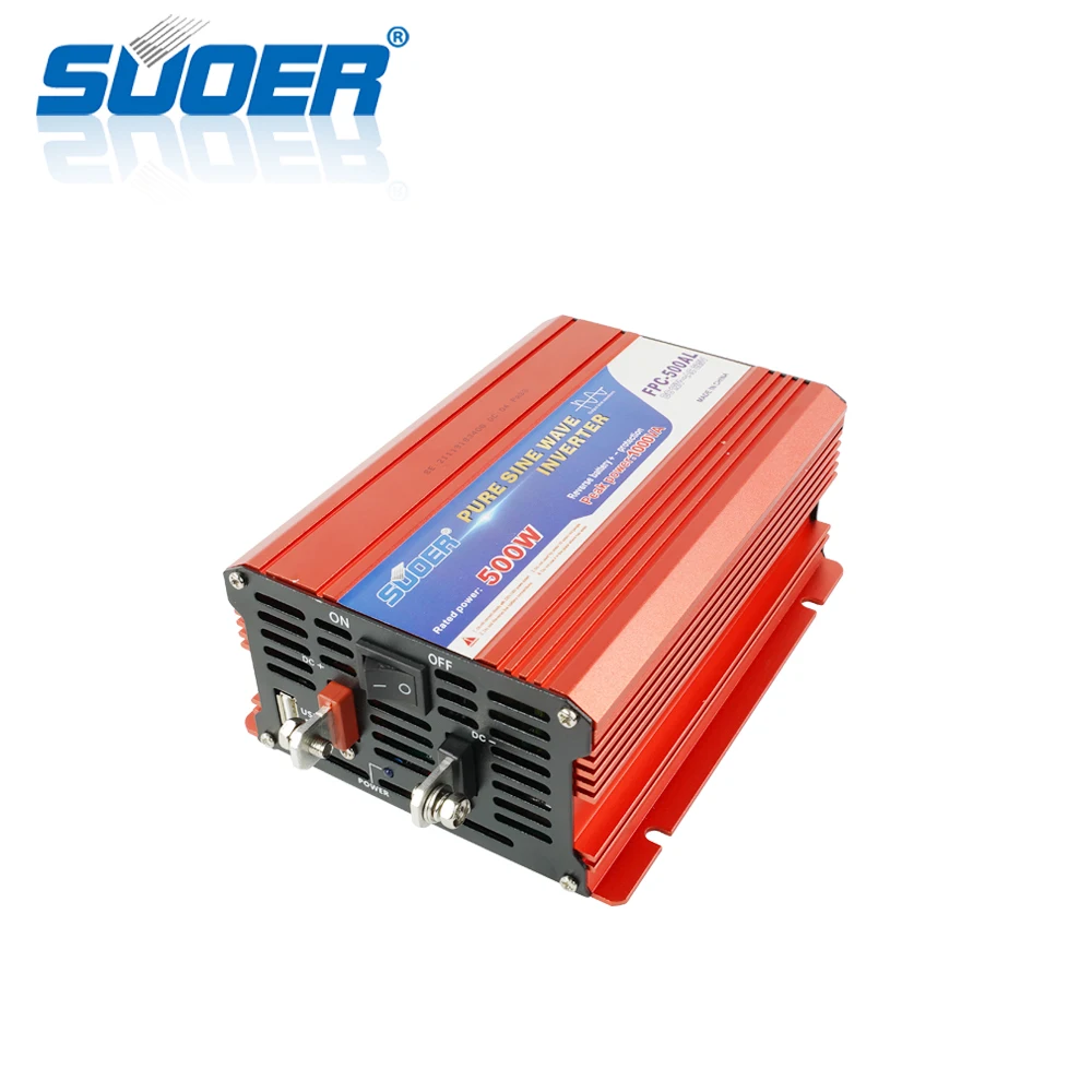 Suoer Чистая синусоида солнечный DC AC 12V 220V 500W безсеточный инвертор(FPC-500AL