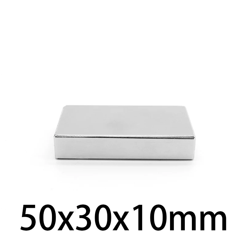 1/2/3/5Pcs 50X30X10Mm N35 Magneti Al Neodimio Super Potenti Blocco Magnete Permanente 50X30X10Mm Ndfeb Potente Magnetico 50*30*10Mm