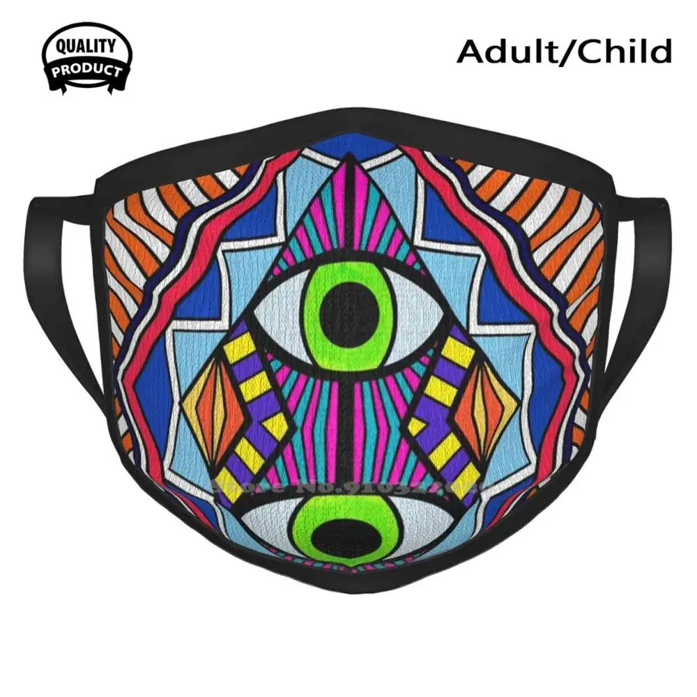 Bright Aztec / Tribal Vector Design Soft Warm Winter Mouth Masks Lepetitjuif Colorful Happy Eye | Аксессуары для одежды