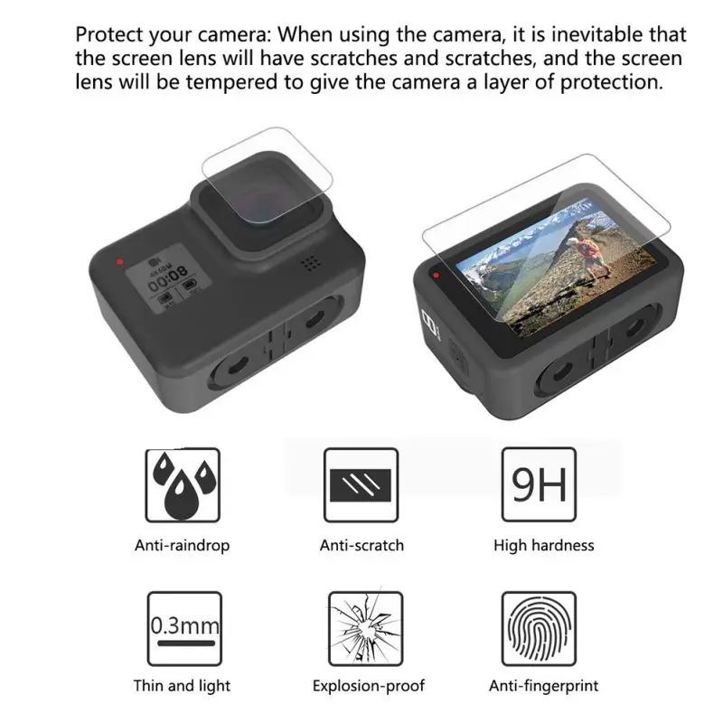 Go Pro Hero 8 аксессуары для спортивной камеры Защитная пленка для Gopro 8 черная защитная крышка объектива Osmo экшн-объектив защитные пленки