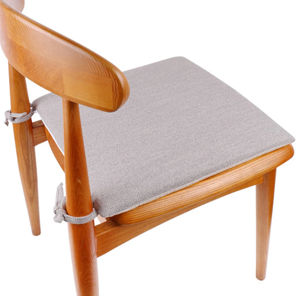 

40x40cm Tie On Removable Outdoor Soft Chair Cushion Solid Patio Thickened Office Waterproof Pad Cotton And Linen Garden Square