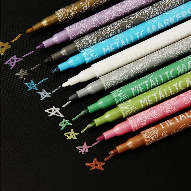 Металлические цветные чернила маркер ручка товары для рукоделия эскиз