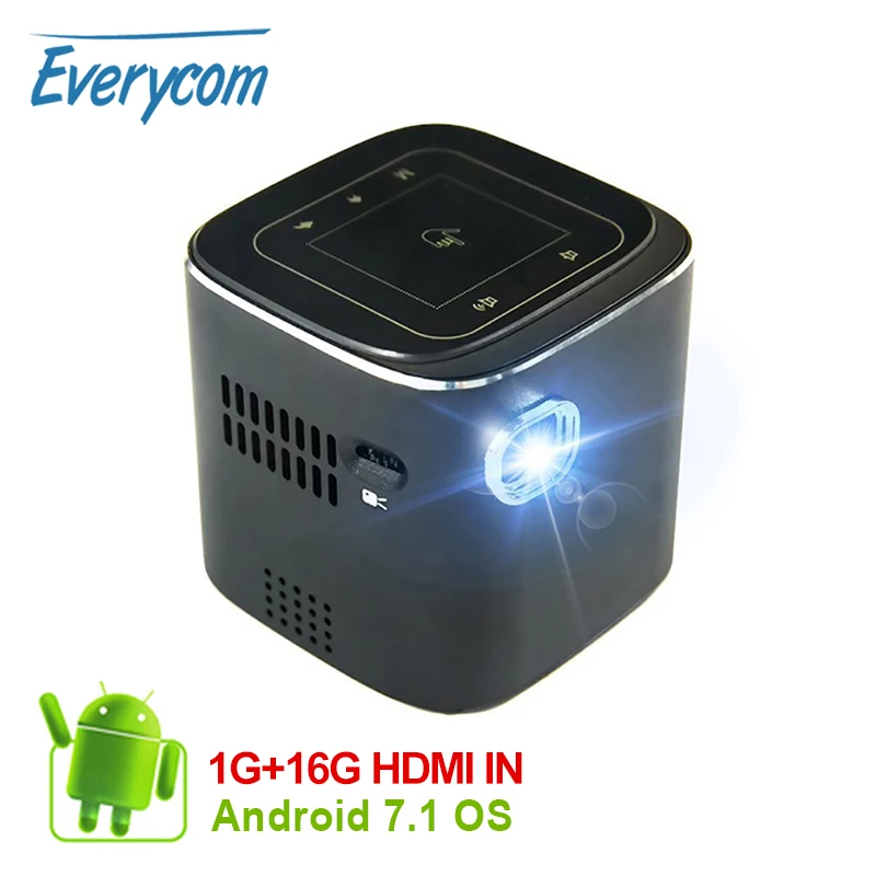 Мини DLP проектор Android карманный светодиодный Видеопроектор для Full HD 1080P с Wi Fi Bluetooth