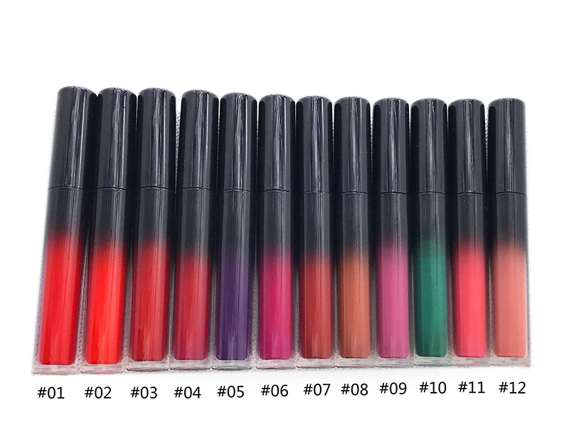 12 Colors private label matte lip gloss  moisture lip glaze small batch customization fashion color lipstick