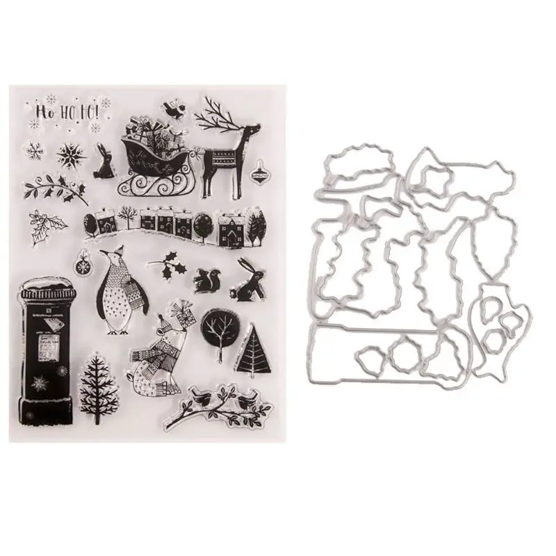 Почтовый ящик Пингвин печать штамп с режущими штампами набор трафаретов Сделай